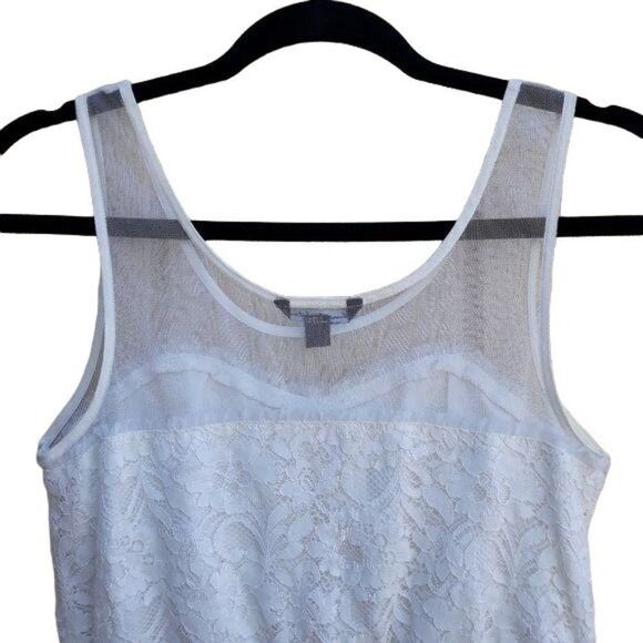 AEO Top Illusion Boho Romantic‎ Sweetheart Lace Neckline Sleeveless Cream Sz XS - Picture 9 of 12